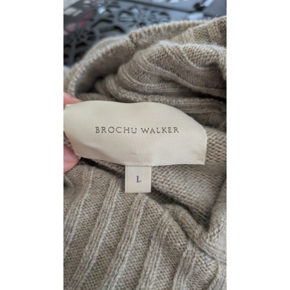 Brochu Walker Wool Cashmere Knit Turtleneck Sweater Large Relaxed Layering - Picture 6 of 11